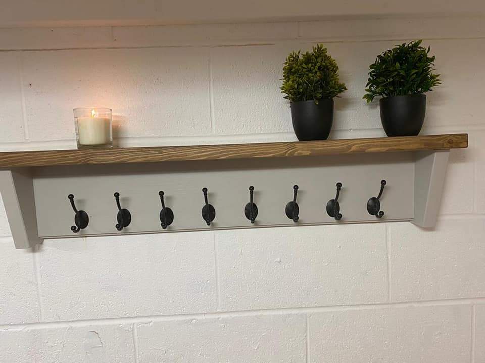 Traditional Joiners Coat rack with shelf