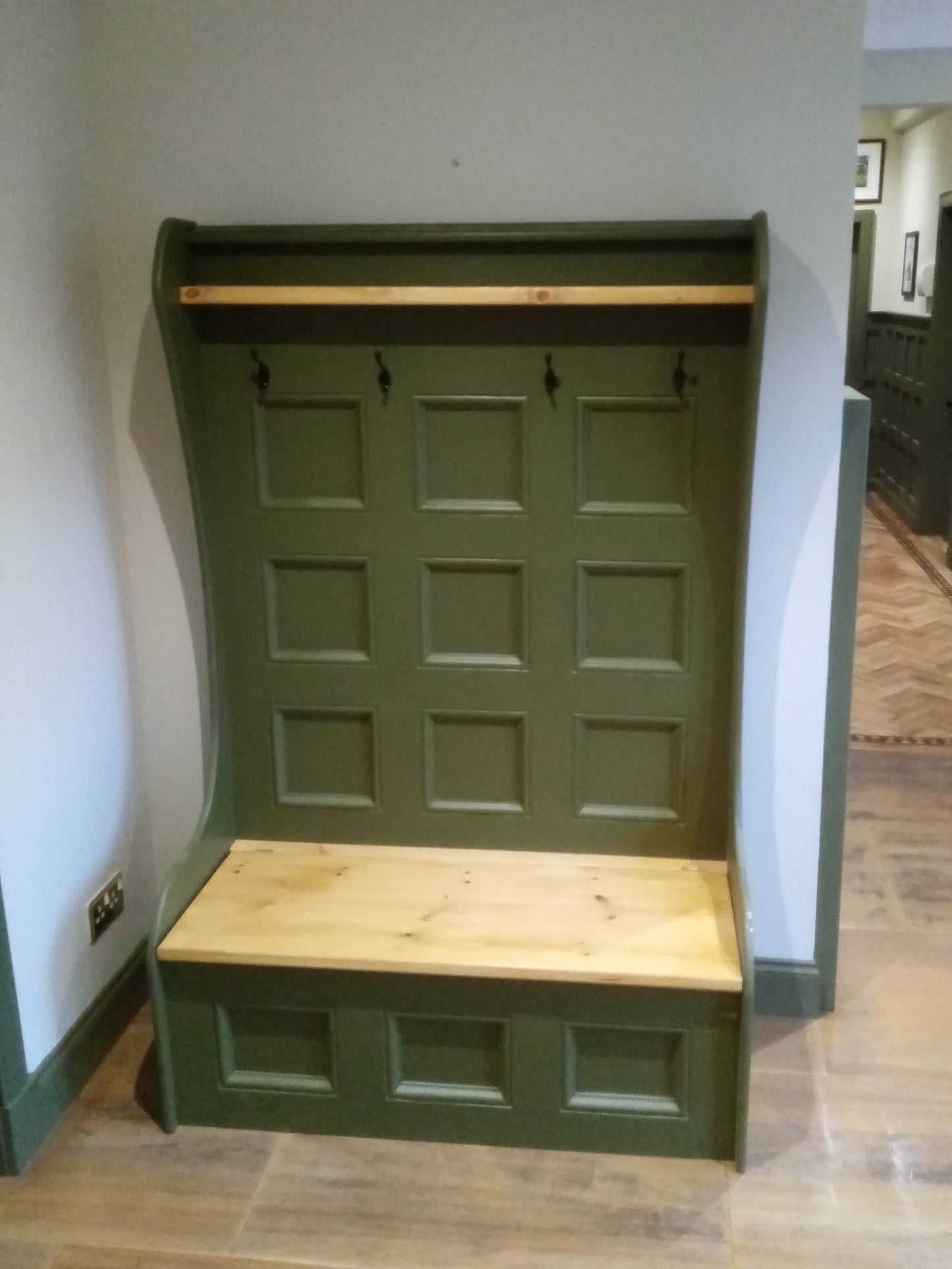 Our Monk benches are handmade in either a mixture of MDF & solid timber or 100% solid timber. 1200mm Tall Monk Bench