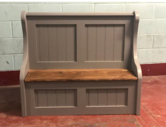 Chunky timber Monks Bench 1200x1050mm