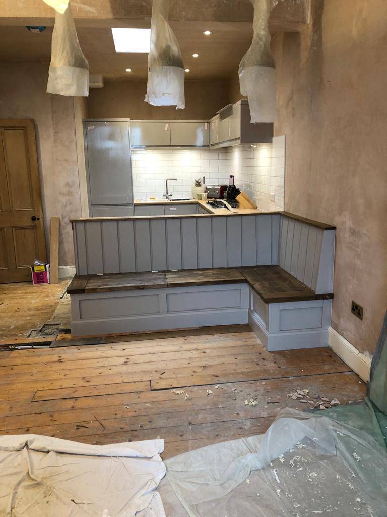 Traditional Joiners will manufacture and install bespoke Nook Seating in your kitchen, dining room or anywhere in your home. Work in progress